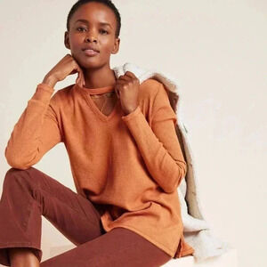 Anthropologie Nadia Cutout Waffle Tunic